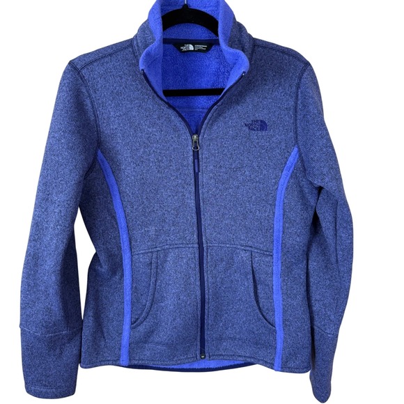 The North Face Womens Fleece Full Zip Jacket Sweater Blue S/P Small - Picture 1 of 8